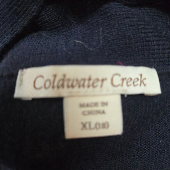 Coldwater Creek Open Front Cardigan Navy Size XL 18 - Picture 5 of 7